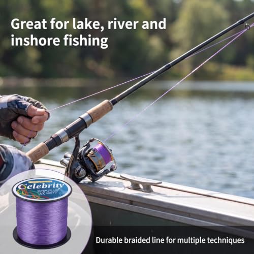 ANGRYFISH 4 Strands Super Strong Braided Fishing Line- Less Expensive -Zero Stretch -Small Diameter-Suitable for Novice Fishermen | Purple/Blue/Yellow/Green, Abrasion Resistant, Zero Stretch, Small Diameter, Less Expensive, Suitable for Novice Fishermen -