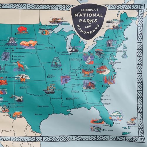 Nomadix Ultralight Towel - Quick Dry & Super Lightweight - Perfect As A Pack Towel to Save On Space - Made with Recycled Materials - National Parks and Monuments Map - 30x54 - color: National Parks and Monuments Map