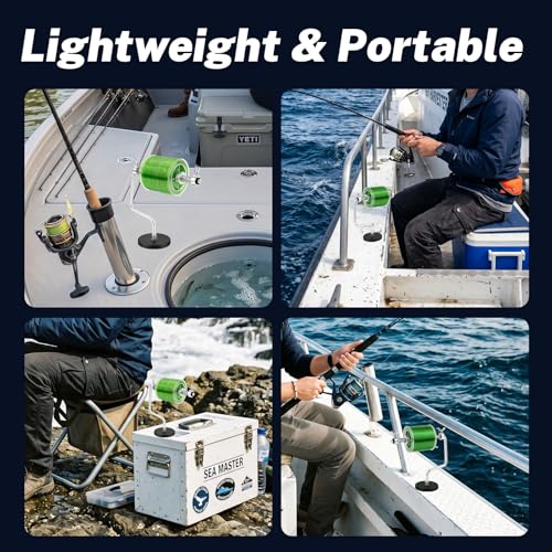 Magnetic Fishing Line Spooler Tool - Portable Adjustable Reel Winder for Spinning Casting Reels. Aluminum Alloy Spooling Station System for Metal Surfaces in Boat, car, Garage Use