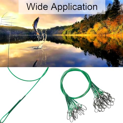 QISHUO Wire Stainless Fishing Leader Saltwater Freshwater Line Fishing Leaders Steel Snap Rigs Wire Leader Lure Black Nickel - size: Size #1 (5.9in-20lb) 50pcs