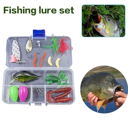 Fishing Lures Freshwater Bait Tackle kit.Tackle Box Including crankbaits topwater Lures,Jigs,Spoons and More Fishing Gear Set.Suitable for Bass Trout Salmon. - color: B20PCS