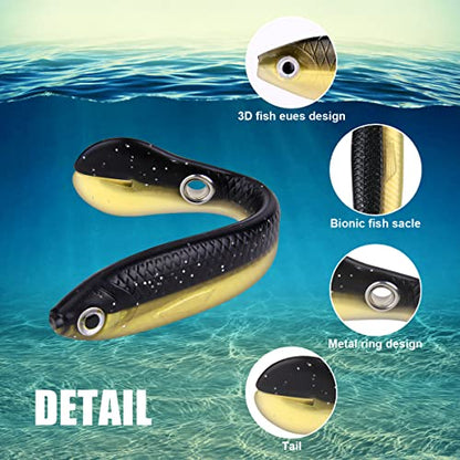 Ainiv Bionic Fishing Lure, Soft Bionic Fishing Lures Kit Creative Lifelike Mock Lure Can Bounce Fishing Accessory for Freshwater & Saltwater, Suitable for Fishing Lovers Outdoor