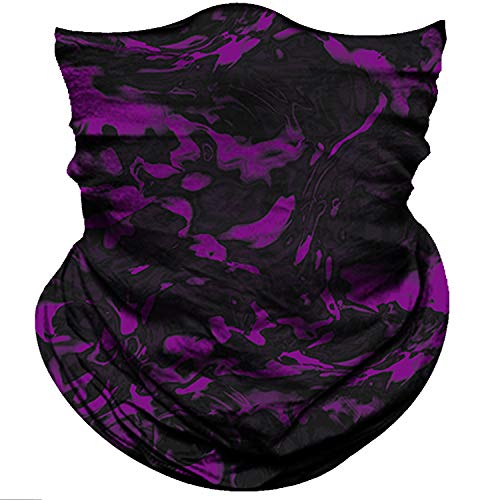 Obacle Seamless Face Mask Rave Bandana Men Women for Dust Sun Wind Protection - color: Pure Black Purple