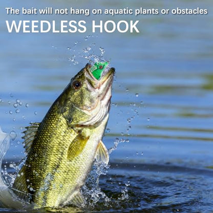 5Pcs Topwater Frog Lures Sets with Bait Box Ray Frog Topwater Fishing Crankbait Lures, for sea bass Snakehead Fish, Frog Soft Bait unaffected by Weed barriers