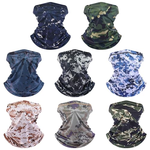 SATINIOR Summer Camo Neck Gaiter UV Protection Cooling Face Mask Sun Hood Bandanas for Men Women Sunscreen Breathable Bandana - style: Classic Camo
