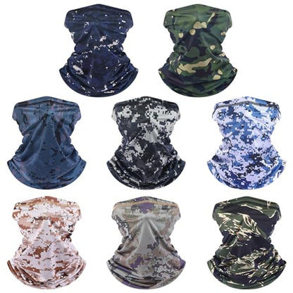 SATINIOR Summer Camo Neck Gaiter UV Protection Cooling Face Mask Sun Hood Bandanas for Men Women Sunscreen Breathable Bandana - style: Classic Camo