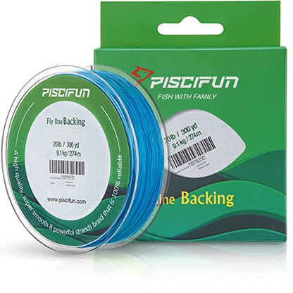Piscifun Fly Line Backing, Braided Fly Backing Line - color: Blue, size: 20lb/300yd