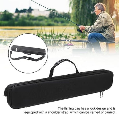 Travel Fishing Rod Case Hard Shell, Fishing Pole Carrying Case for Travel Fishing Rod Bag Carrier Case Fishing Pole Travel Case with Shoulder Strap for Fishing Tools