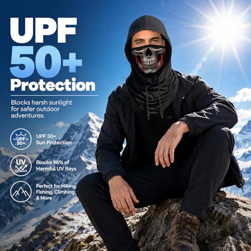 Skull Balaclava Hat for Women Men Sun UV Protection Summer Cooling Full Face Mask Cycling Hiking Fishing Outdoor Sports - color: Skull 06