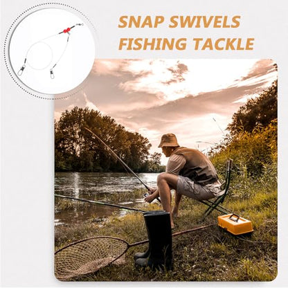 12pcs Fishing Wire Leader : Heavy Duty Leader Rigging Tackle for Pike Muskie Walleye - Anti-Bite Fishing Wire Leash with Swivels Snap for Saltwater Freshwater