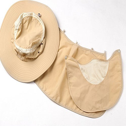 DDYOUTDOOR™ 07-281 Fashion Summer Outdoor Sun Protection Fishing Cap Neck Face Flap Hat Wide Brim - color: Khaki