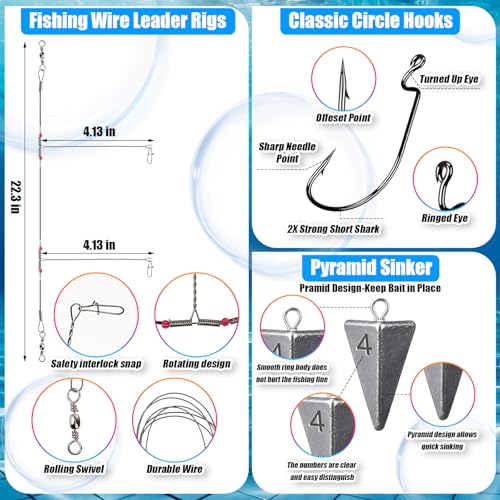 Fishing Lures Kit with Tackle Box, Pliers, Fish Gripper, Saltwater Freshwater Gear Set for Bass Trout, Hooks Weights Bobbers Rigs Leaders - style: 449 Pcs Fishing Lures Accessories Kit