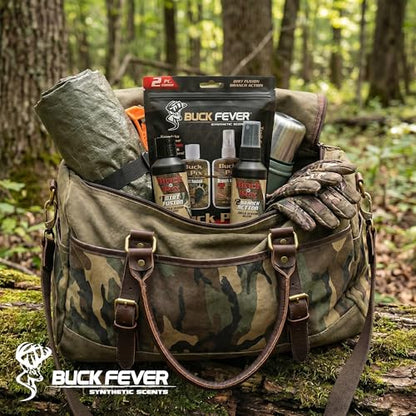 Buck Fever Buck Pix 2,3,4-Piece kit - Synthetic Deer Scent (4 oz Branch Action & 4 oz Dirt Fusion) for Whitetail & Mule - Non-Spoiling Deer Attractant for Outdoor Trail Camera - size: 2 - Piece Combo