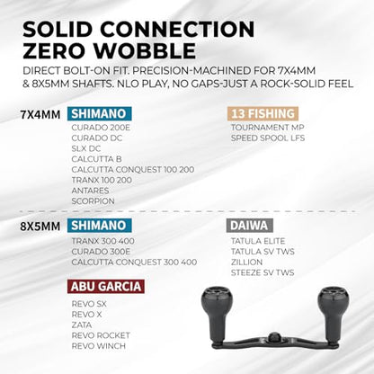 GOMEXUS Non-Slick Power Handle Compatible for Shimano Daiwa Abu Garcia Baitcasting Reel Crank