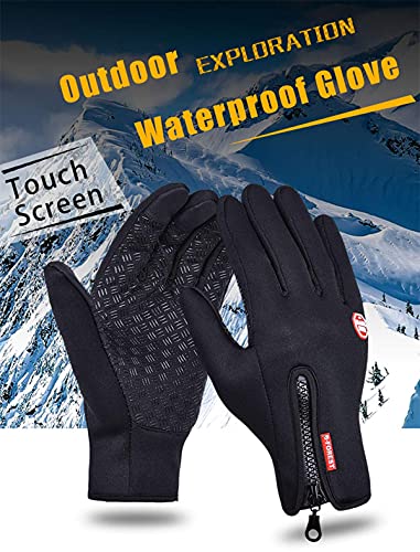 FOXLVDA Winter Warm Gloves for Men and Women, with Windproof and Waterproof Features, Sensitive Touch Screen Texting Fingers for Work, Cycling, Driving - size: Small