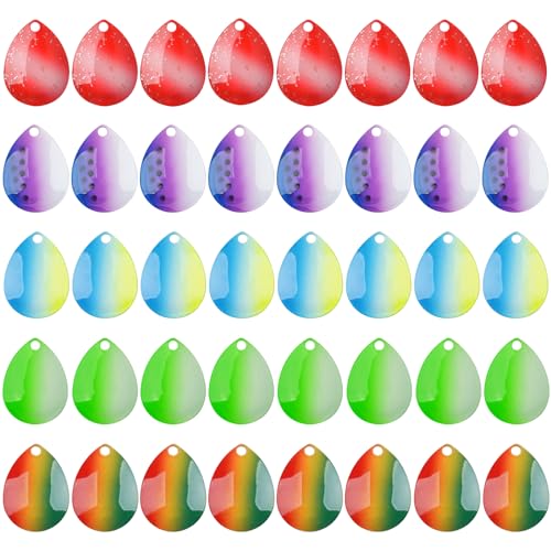 Colorado Spinner Blades Fishing Lures Kit 40pcs DIY Lure Making Set for Spinner baits Spoons Walleye Rig Trout Salmon Bass Fishing - style: B-40pcs
