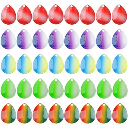 Colorado Spinner Blades Fishing Lures Kit 40pcs DIY Lure Making Set for Spinner baits Spoons Walleye Rig Trout Salmon Bass Fishing - style: B-40pcs