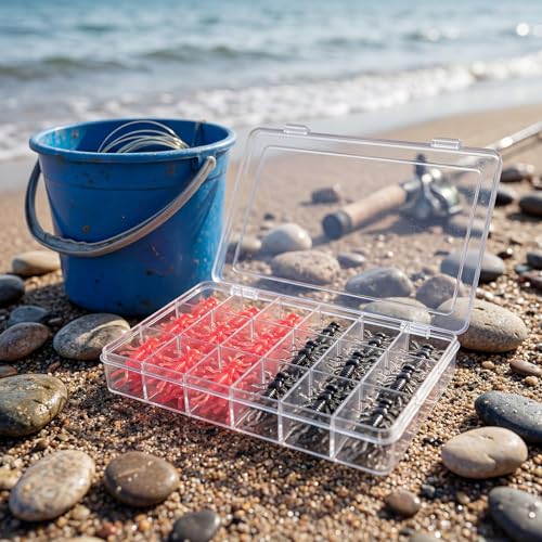 Simgoing 100 Pcs Soft Plastic Stonefly Scented Crappie Fishing Soft Plastic Stonefly Bass Crawfish Lures Crappie Worms Lure Bait Fishing Equipment Set - color: Black and Pink