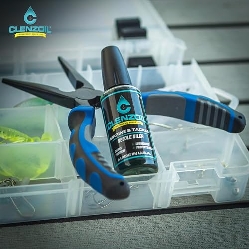 CLENZOIL Marine & Tackle - Fishing Gear Oil Lubricant - for Fish Care Reels, Boat Motors, Downriggers & More - Easily Oils Applicator - size: 2 x 1 oz Needle Oiler