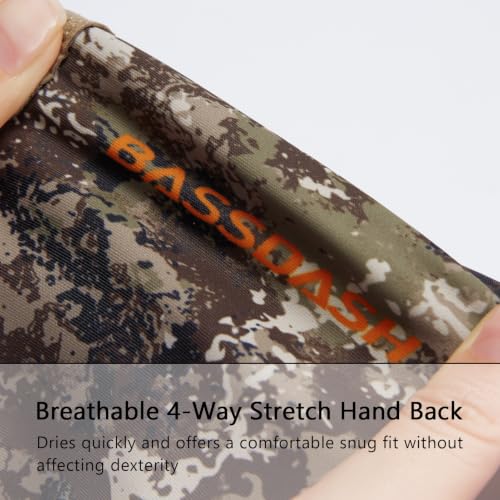 Bassdash ALTIMATE UPF 50+ Sun Protection Fingerless Fishing Gloves Men - color: Grunge Camo, size: X-Large