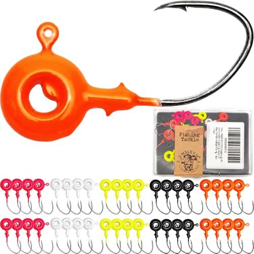 40 Pcs Crappie Jigs Kit, Scent Holder Crappie Jig Heads for Bass Panfish Walleye Fishing, 1/8oz, 1/16oz - color: 1/16oz - 40 Pcs