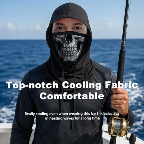 Skull Balaclava Hat for Women Men Sun UV Protection Summer Cooling Full Face Mask Cycling Hiking Fishing Outdoor Sports - color: Skull 01