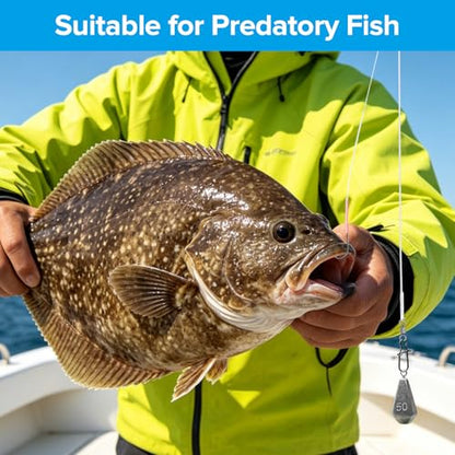 Realure 5 Pack Pre-Tied High-Low Surf Fishing Rigs, 3 Sizes 1/0#-3/0# Double Hook Bottom Rig, Hand Tied Saltwater Tackle for Flounder, Cod, Striped Bass, Whiting, Redfish Pier Surf Casting - size: 5Pcs 2/0#