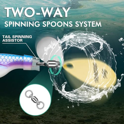 TRUSCEND Swim or Jig Fishing Spinner Baits for Freshwater and Saltwater, Rooster Tail Fishing Lures for Trout Bass Walleye Crappie Salmon Pike, Blade Bait with Copper Blade - color: B-2.6"-1/2oz