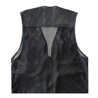 Foldable Outdoor Fishing Camping Travel Mesh Vest, Multi-Pockets Photography Lightweight Vests - color: Black, size: Small