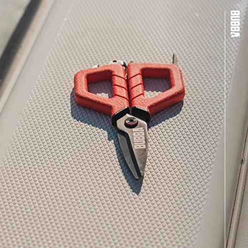 BUBBA Small Shears Fishing Tool With Micro-Serrated Blades & Split Shot Crimp Tool - Bottle Opener & Lanyard Hole - size: Small