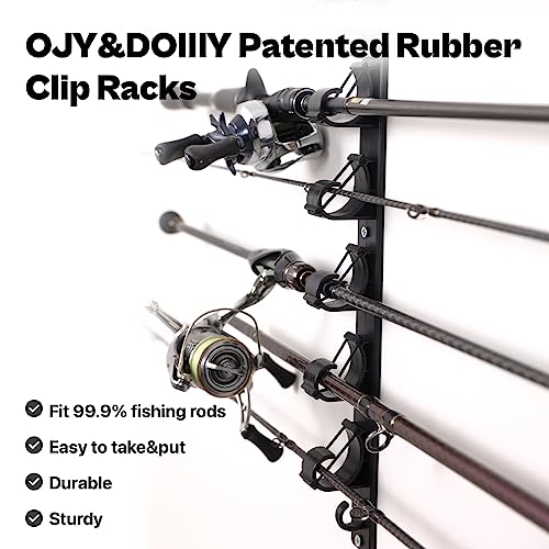 OJYDOIIIY Wall Mount Fishing Rod Holders,Horizontal/Ceiling Fishing Pole Storage Rack for Garage 2 Packs - color: 2 Pack, 12 Rods