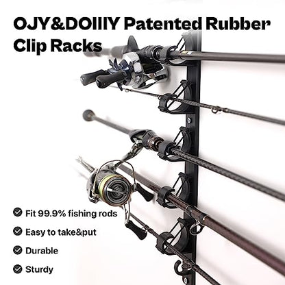 OJYDOIIIY Wall Mount Fishing Rod Holders,Horizontal/Ceiling Fishing Pole Storage Rack for Garage 2 Packs - color: 2 Pack, 12 Rods