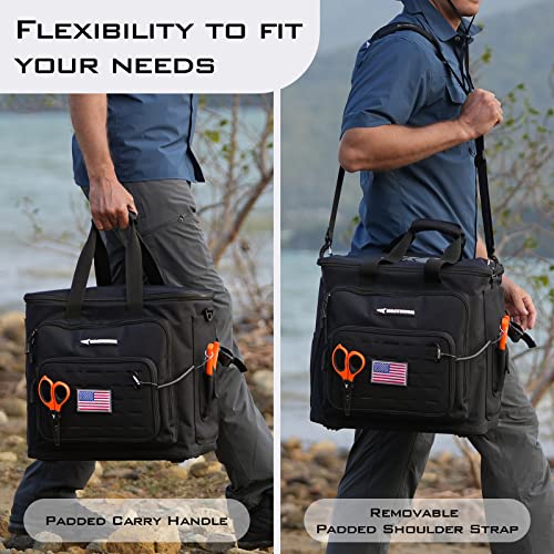 KastKing Fishing Tackle Bags - Saltwater & Freshwater Fishing Bags - Water Resistant, Padded Shoulder Strap - Gear Storage - color: Black-Large, size: Large