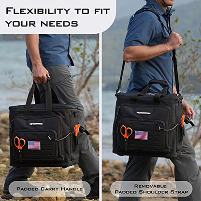 KastKing Fishing Tackle Bags - Saltwater & Freshwater Fishing Bags - Water Resistant, Padded Shoulder Strap - Gear Storage - color: Black-Large, size: Large