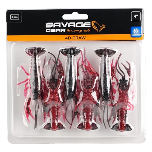 Savage Gear 4D Craw Fishing Soft Bait - color: Black/Blue, size: 4"