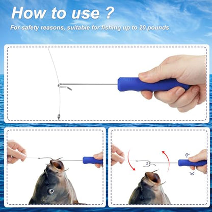 Fish Venting Tool with 1 Fish Hook Removers and 3 Stainless Steel Various Size Venting Needle, Fish Remover Tool for Saltwater and Freshwater Fishing Tools