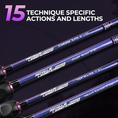KastKing Royale Legend Pro Technique Bass Fishing Rods, KastFlex IM7 Graphite Blanks, 2-Piece Rod with Extra Tip, SlipLock Technology Handles, PTS Power Transition System, Built-in Hook Keeper - size: 7'2"- M Fast- Jig/Worm(2 Pcs+ Extra Tip), style: Cast