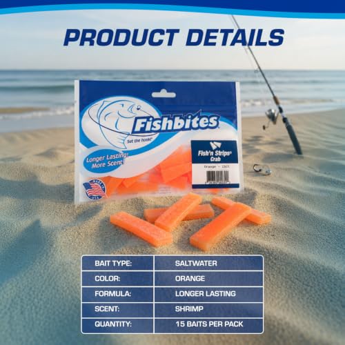 Fishbites Fish'n Strips - Shrimp - color: Orange