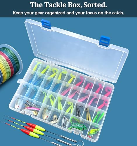 Qualsen 3 Pack 34 Grid Plastic Organizer Box with Adjustable Dividers, Fishing Tackle Box and Bead Organizer Box for Jewelry, Screw, Earrings, Art Craft, Tools, Fishing Hooks, and Small Accessories - size: 34 Gird-3pcs