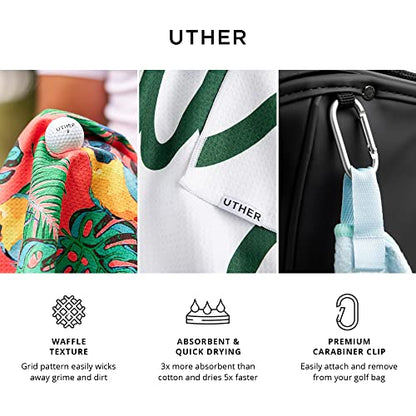 Uther Tour Golf Towel in Multi Fashion Prints, Golf Towels for Golf Bags for Men and Women Golf Accessories, Dual Hanging Microfiber Sports Towel (20 Inch x 40 Inch)