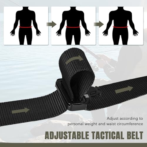 Fishing Wading Belt with Removable Strap Adjustable Waistband Molle System Outdoor Tactical Belts Soft Waist Cover Fly Fishing Gear for Kayaking Casting Surfing