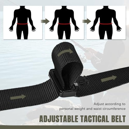 Fishing Wading Belt with Removable Strap Adjustable Waistband Molle System Outdoor Tactical Belts Soft Waist Cover Fly Fishing Gear for Kayaking Casting Surfing