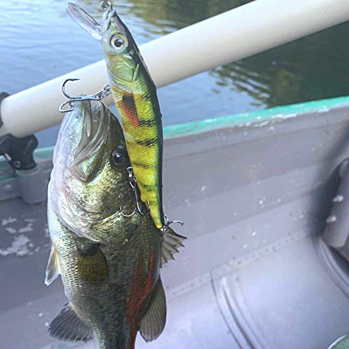 PROBEROS Minnow Bass Fishing Lures - Jerkbait Sinking Lure Set Hard Baits Crankbait for Trout Catfish Musky Bluegill Fishing Topwater Lures Plug 6Pcs/kit - color: 403-4.7inch/0.5oz-6pcs