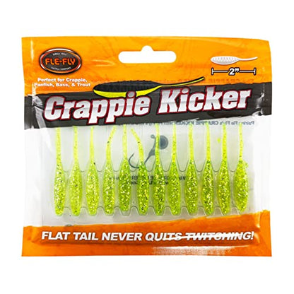 Crappie Kickers Soft Plastic Baits with Thin Vibrating Tail - color: Ole Faithful, size: 2 Inch