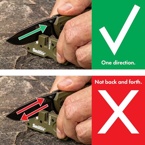Smith’s Pocket Pal Tactical Knife Sharpener - 2 Stage Sharpener & Diamond Sharpening Rod - Pocket Clip - Outdoor Hunting Knife & Hook Sharpener - Compact & Lightweight - style: PP1-Mini Tactical (OD Green)