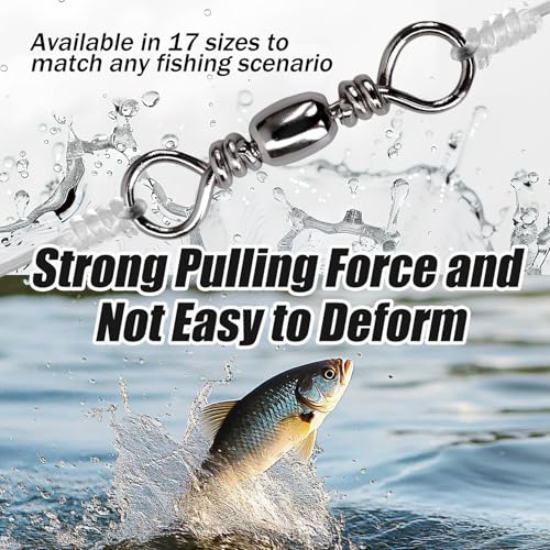 Copper Ball Bearing Swivels Cross Line Swivels Silver FS/ZH-02(10#,100pcs) | for Saltwater Freshwater,Fishing Swivel Tackle,for Lure Line,and Leader Connections