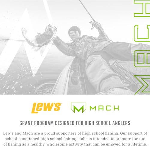 Lew's MACH 1 Casting Fishing Rod, 7-Foot, 2-Piece IM7 Graphite Rod with Medium Power and Moderate-Fast Action, Winn Dri-Tac Split-Grip, Graphite Skeletal Reel Seat, White/Black/Green