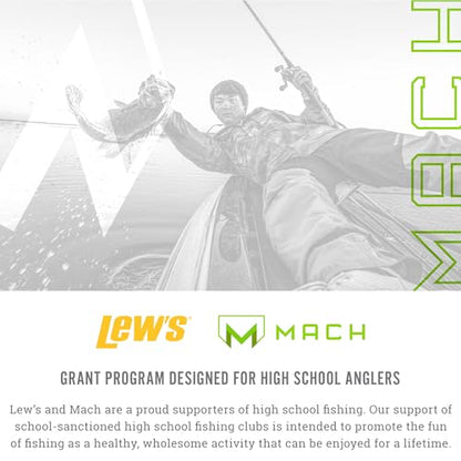 Lew's MACH 1 Casting Fishing Rod, 7-Foot, 2-Piece IM7 Graphite Rod with Medium Power and Moderate-Fast Action, Winn Dri-Tac Split-Grip, Graphite Skeletal Reel Seat, White/Black/Green