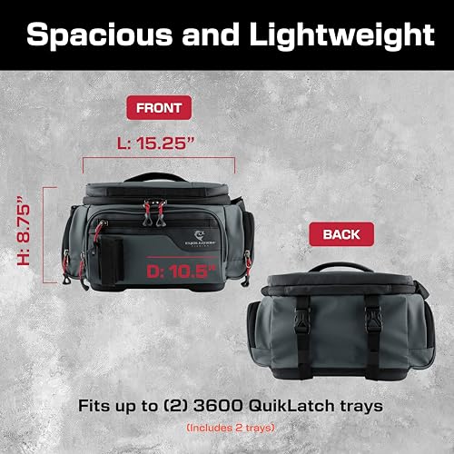 Evolution Fishing Largemouth 3.0 3600 Tackle Bag - Patent Pending Modular Pop Out Pockets, Grey, Tackle Storage, Molded Bottom, Heavy Duty Fishing Bag, Includes Deep Quiklatch Tackle Tray
