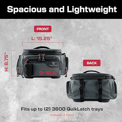 Evolution Fishing Largemouth 3.0 3600 Tackle Bag - Patent Pending Modular Pop Out Pockets, Grey, Tackle Storage, Molded Bottom, Heavy Duty Fishing Bag, Includes Deep Quiklatch Tackle Tray